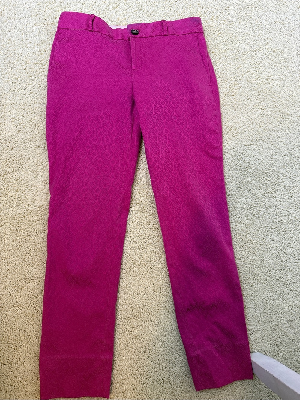 Banana Republic Magenta Textured Skinny Jeans